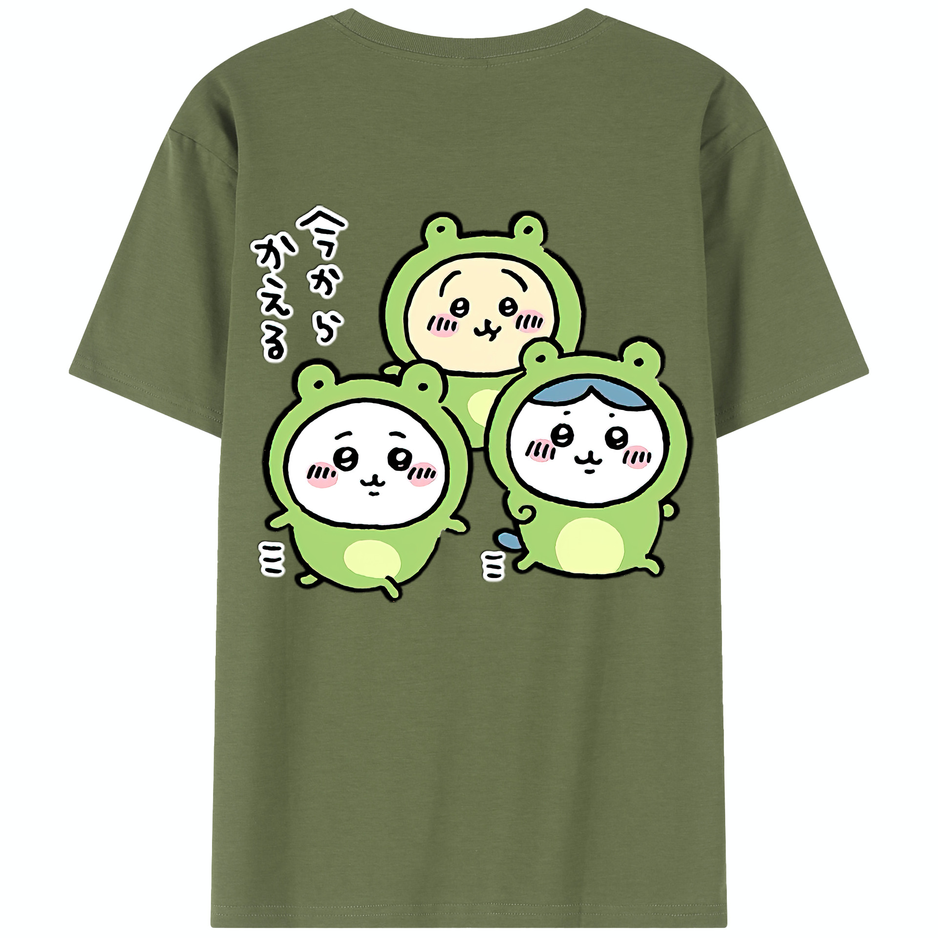 （画像用） ちいかわ ハチワレ Chii-kawa hachiware 綿100％半袖Tシャツ（背面プリント）